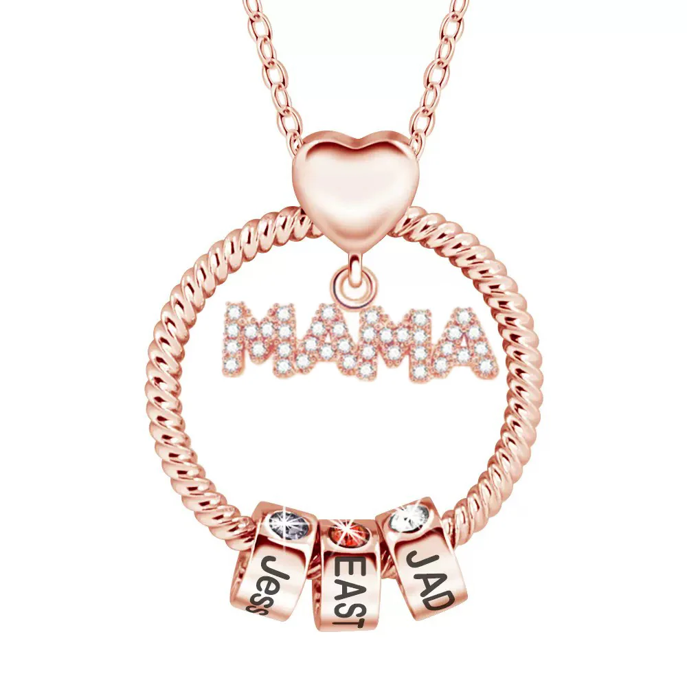 Mama Liebeskette mit Namen-Beads und Geburtsstein - Image 3