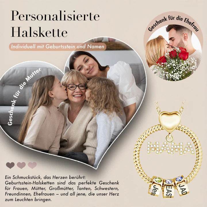 Mama Liebeskette mit Namen-Beads und Geburtsstein - Image 4