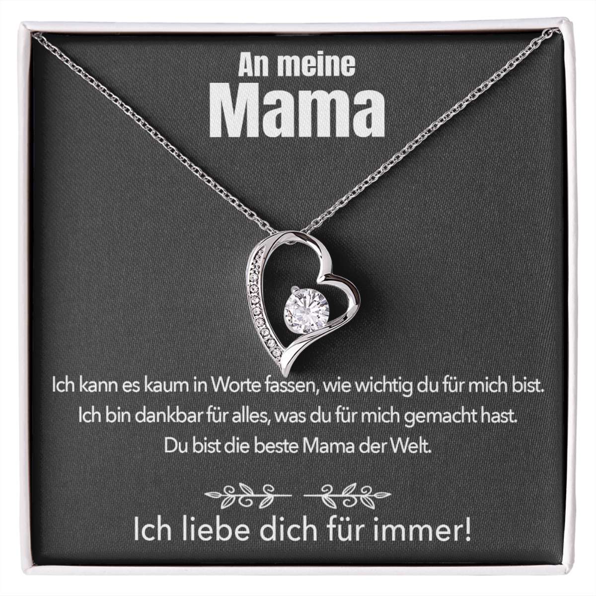 14k Weißgold Ausführung Halskette - An meine Mama - Ich liebe dich für immer - Image 11