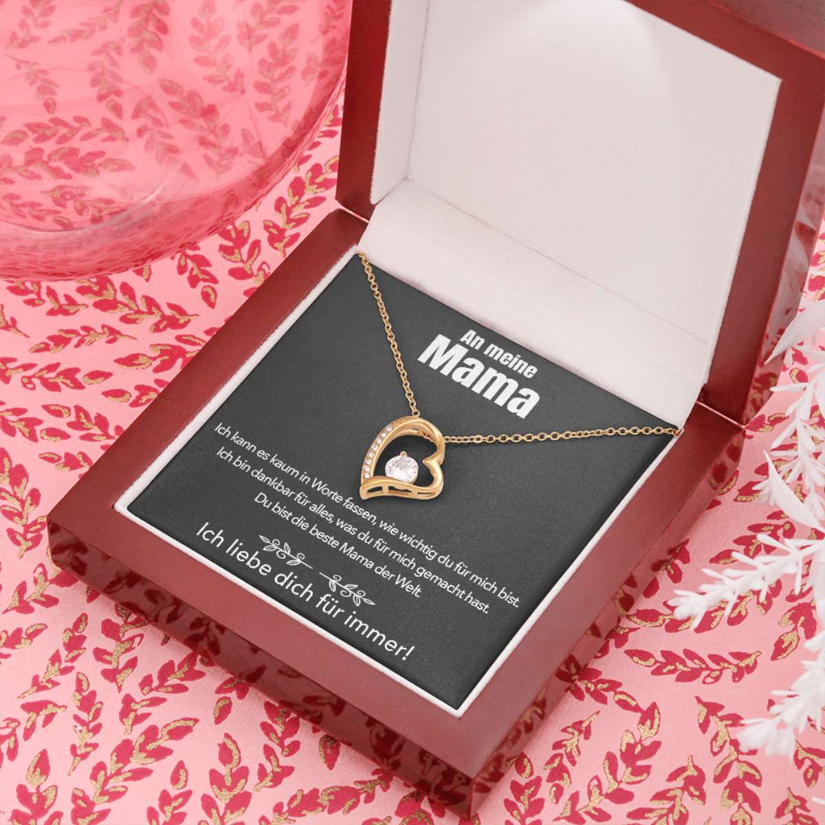 14k Weißgold Ausführung Halskette - An meine Mama - Ich liebe dich für immer - Image 13