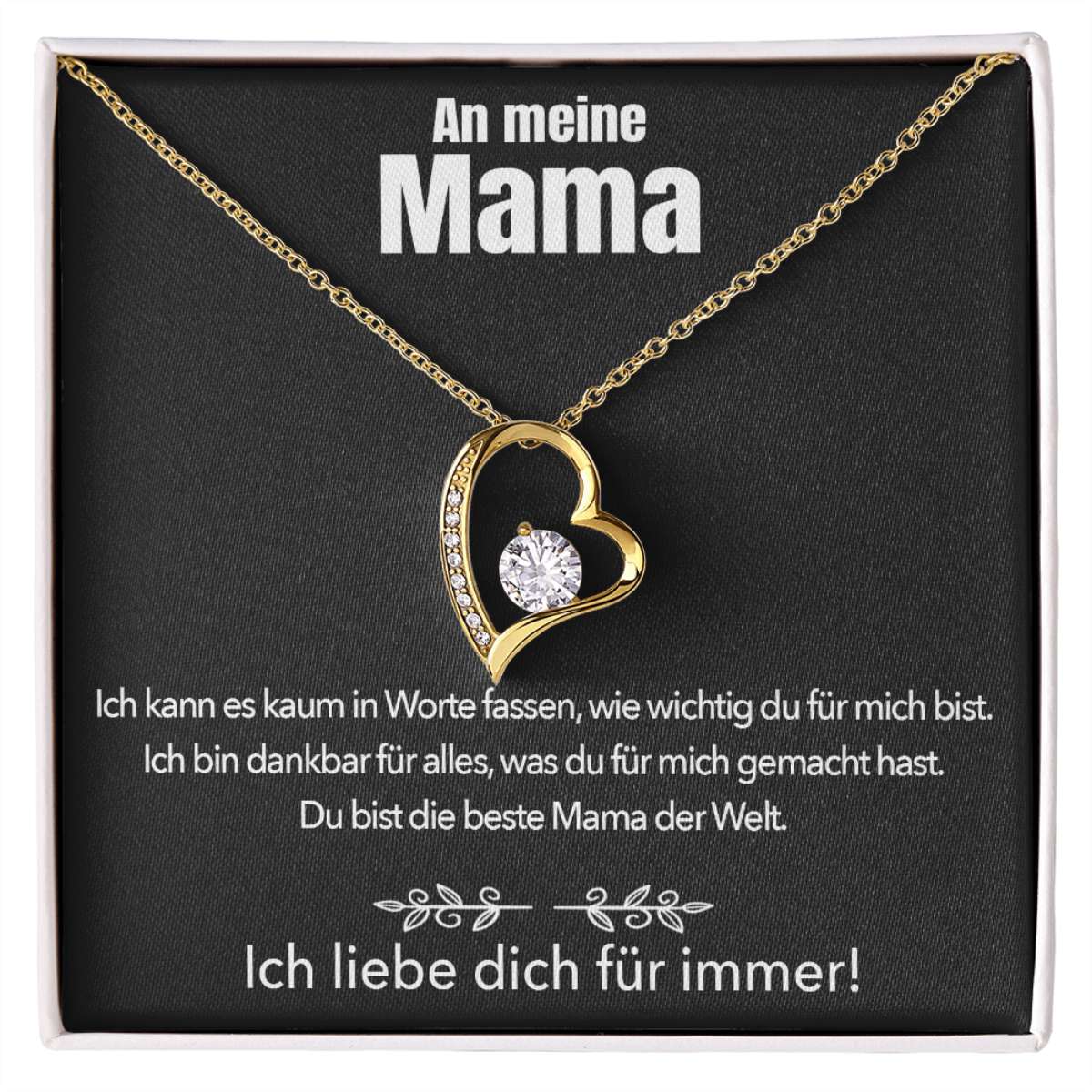 14k Weißgold Ausführung Halskette - An meine Mama - Ich liebe dich für immer - Image 8