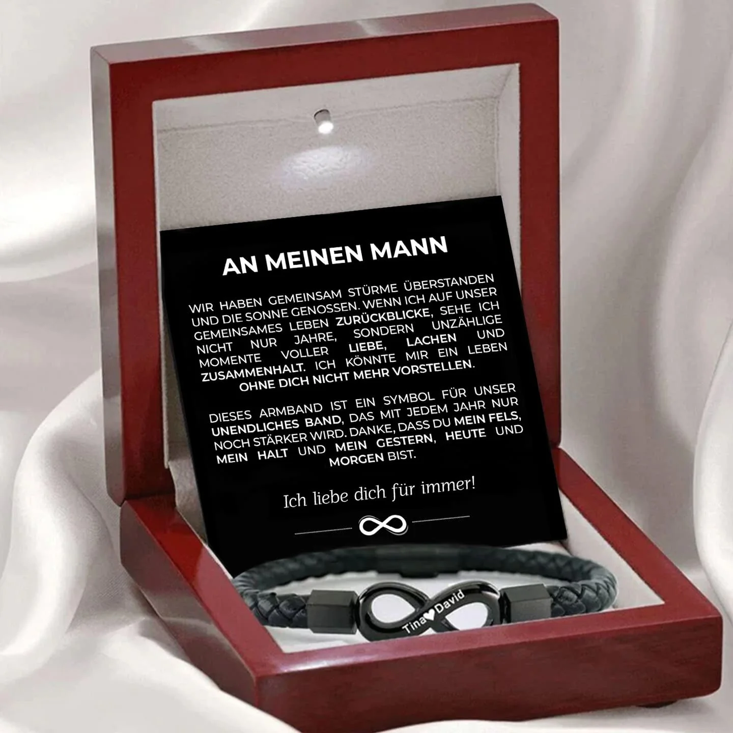 An meinen Mann - Wir gegen die Welt - Personalisiertes Unendlichkeits-Armband - Image 14