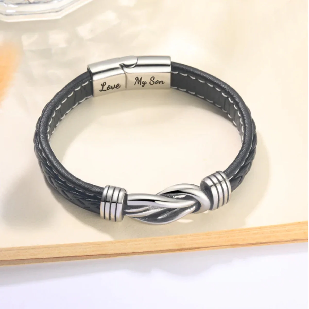 Mutter und Sohn Für Immer Miteinander Verbunden - Geflochtenes Lederarmband - Image 11