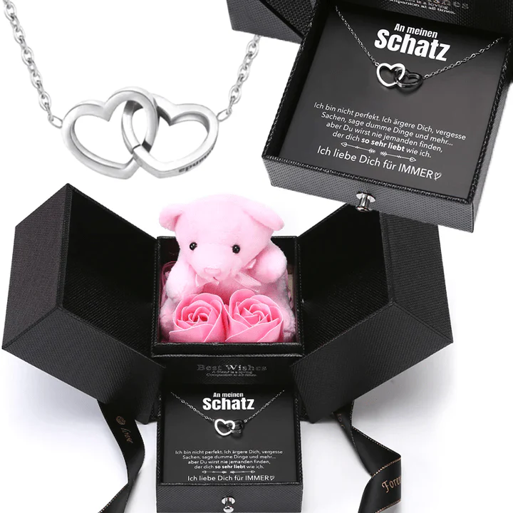 Ewige Rosenbär Box - Gravierte Halskette mit Notiz & ewiger Rose - Image 10