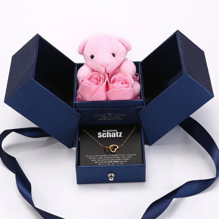 Ewige Rosenbär Box - Gravierte Halskette mit Notiz & ewiger Rose - Image 4