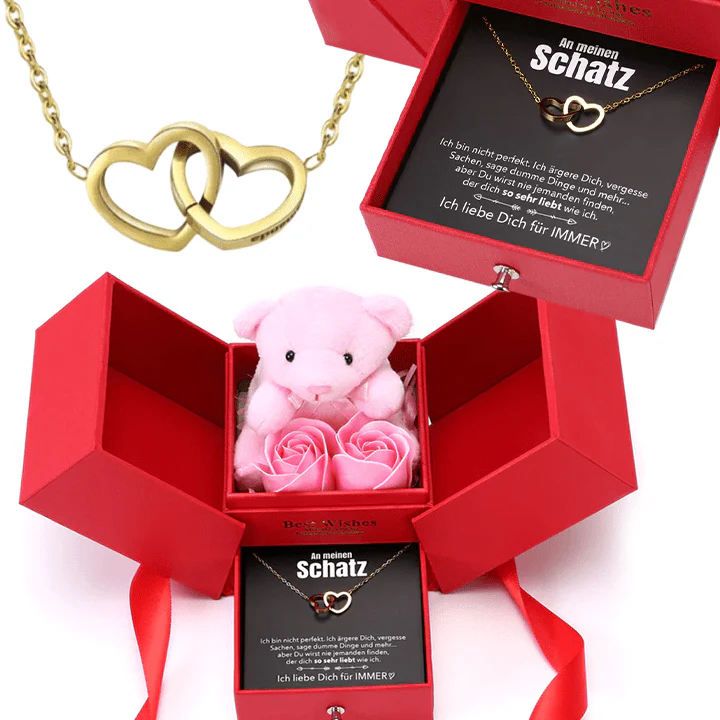 Ewige Rosenbär Box - Gravierte Halskette mit Notiz & ewiger Rose - Image 7