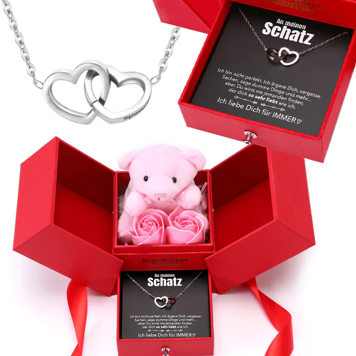 Ewige Rosenbär Box - Gravierte Halskette mit Notiz & ewiger Rose - Image 8