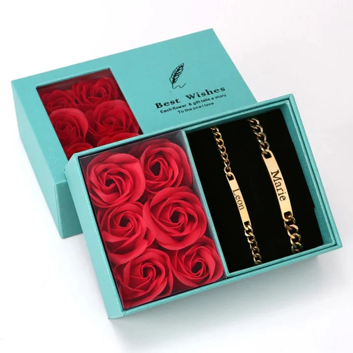 Ewige Rosenbox mit Gravur Armband Set für Paare - Image 7