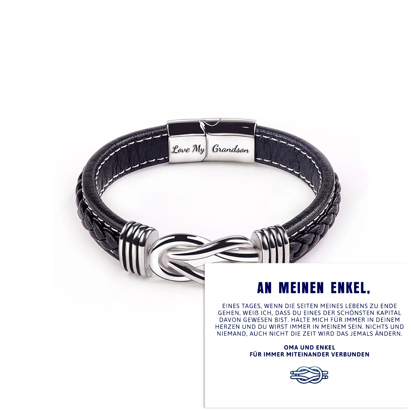 Oma und Enkel Für Immer Miteinander Verbunden - Geflochtenes Lederarmband - Image 12