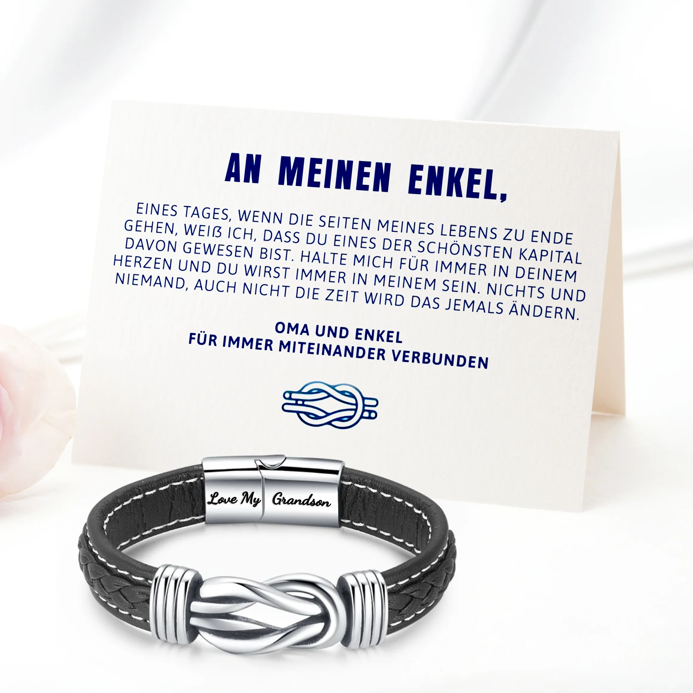 Oma und Enkel Für Immer Miteinander Verbunden - Geflochtenes Lederarmband - Image 8
