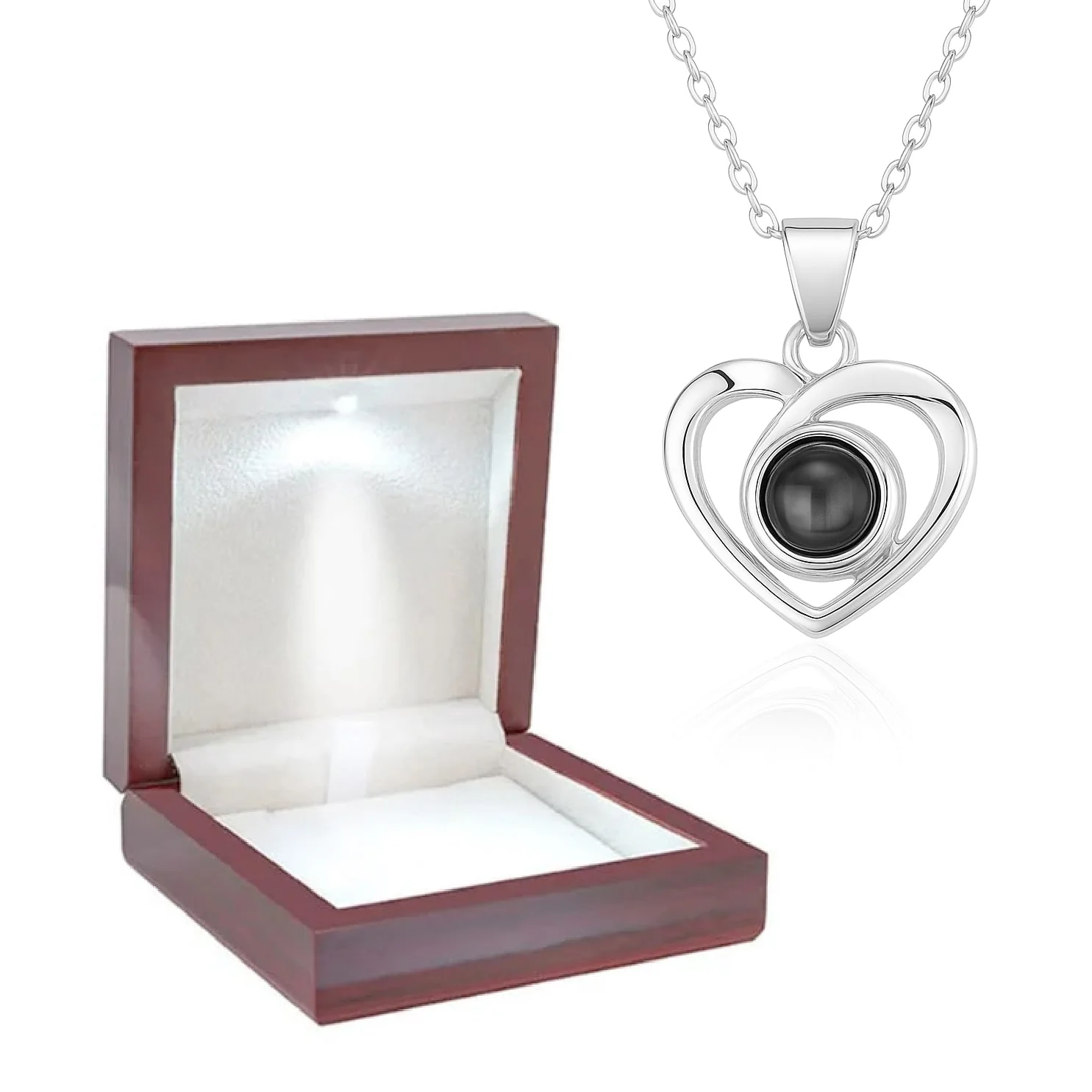 Personalisierte Herz Halskette mit Foto - Smooth - Image 15