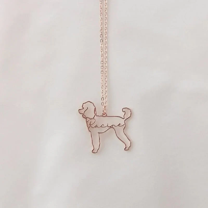 Personalisierte Hunderasse-Silhouette-Halskette mit Namen aus S925 Sterling Silber - Image 10