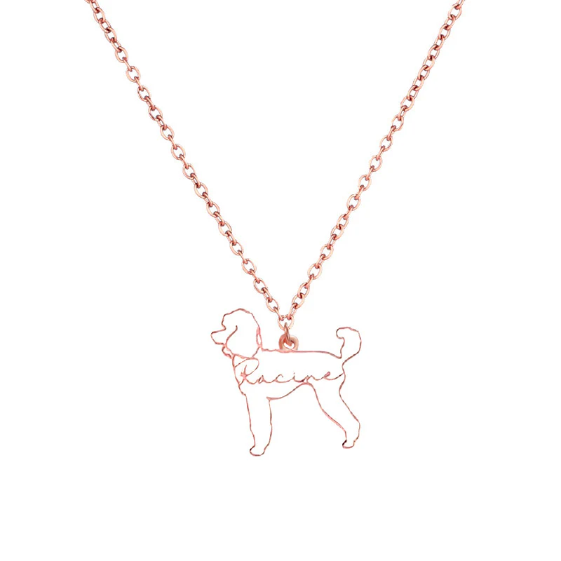 Personalisierte Hunderasse-Silhouette-Halskette mit Namen aus S925 Sterling Silber - Image 3