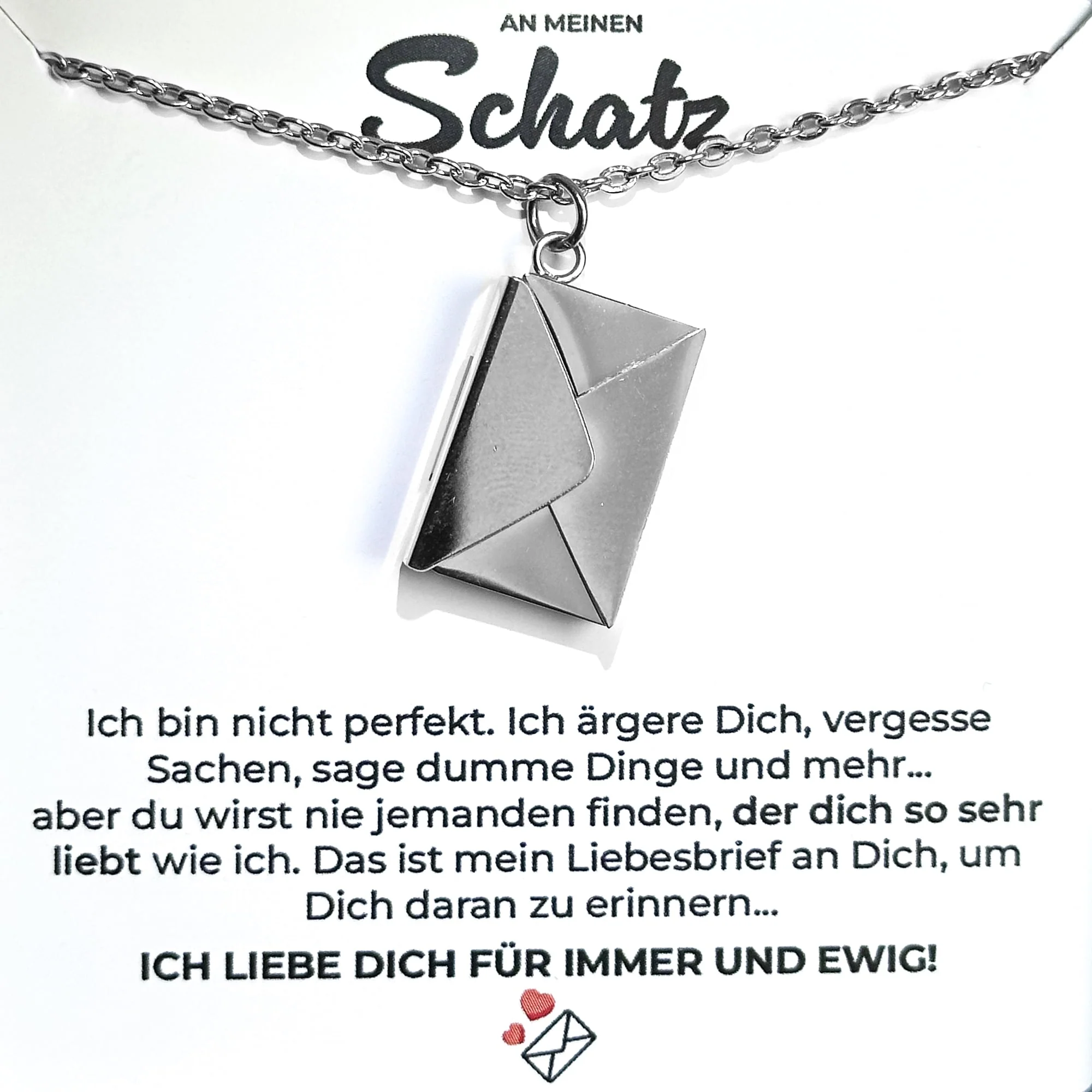 18k Gold Ausführung Liebesbrief Halskette - Geschenkset - Image 14