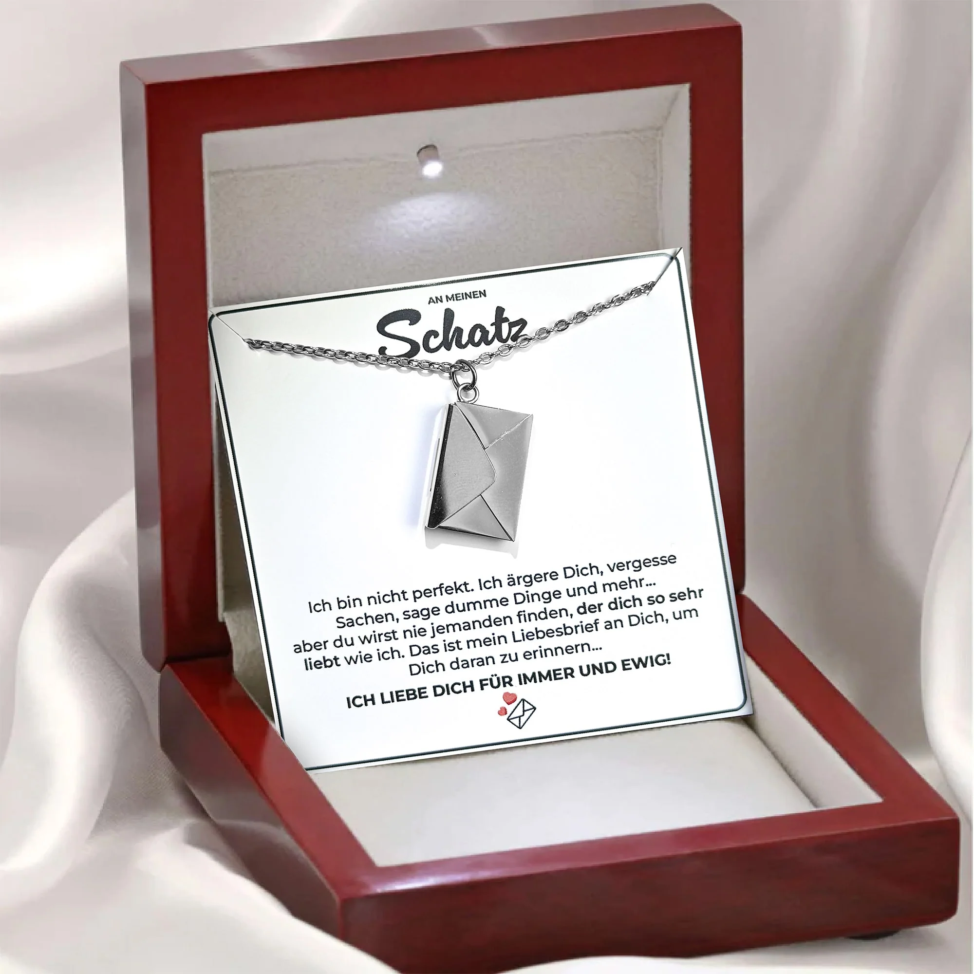 18k Gold Ausführung Liebesbrief Halskette - Geschenkset - Image 5