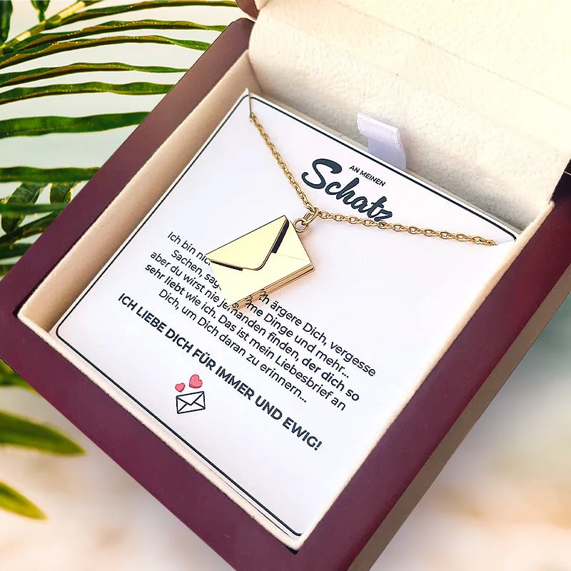 18k Gold Ausführung Liebesbrief Halskette - Geschenkset - Image 6