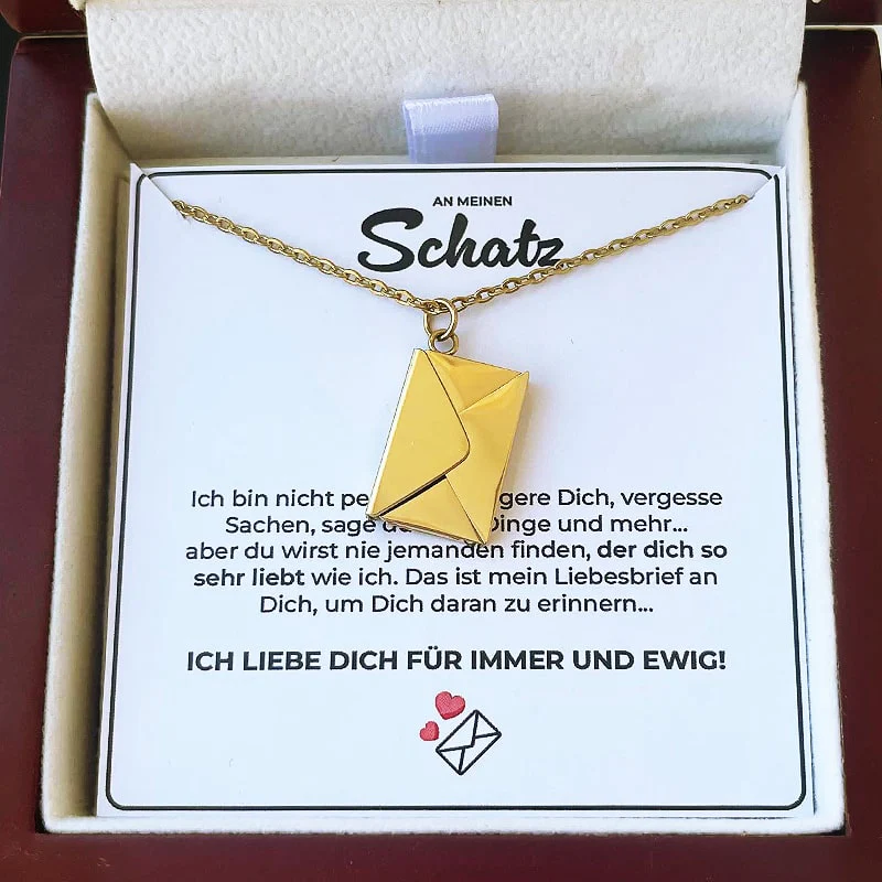18k Gold Ausführung Liebesbrief Halskette - Geschenkset - Image 7