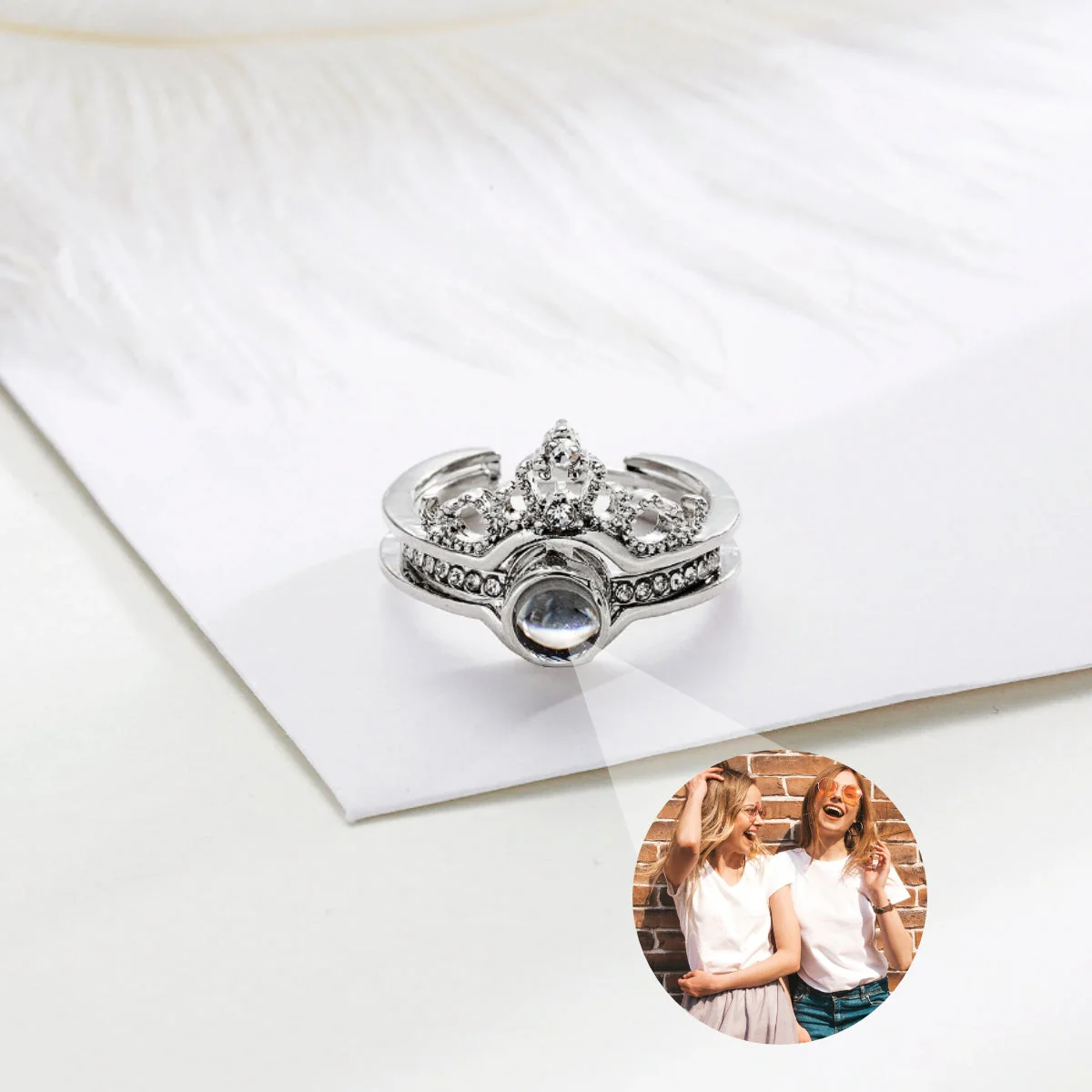 Personalisierter Foto Kronen Ring - Image 7