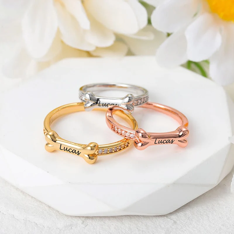 Personalisierter Hunde Knochenring - Image 4