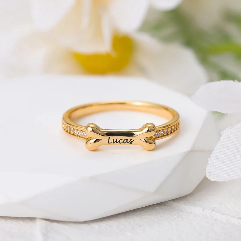 Personalisierter Hunde Knochenring - Image 5