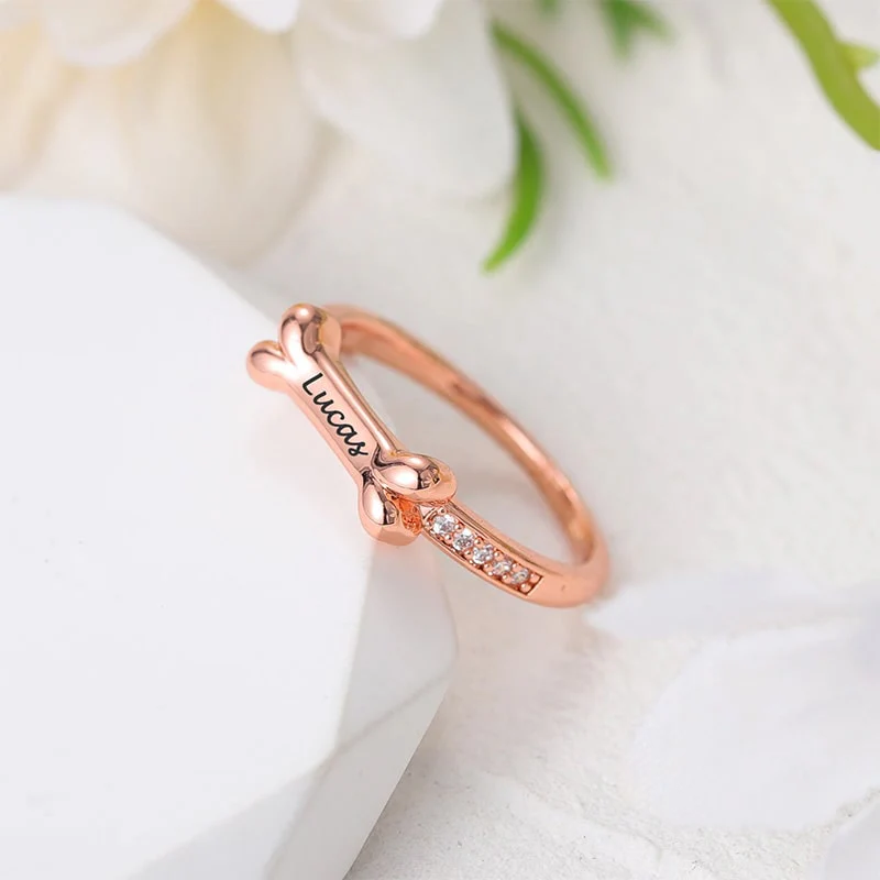 Personalisierter Hunde Knochenring - Image 6