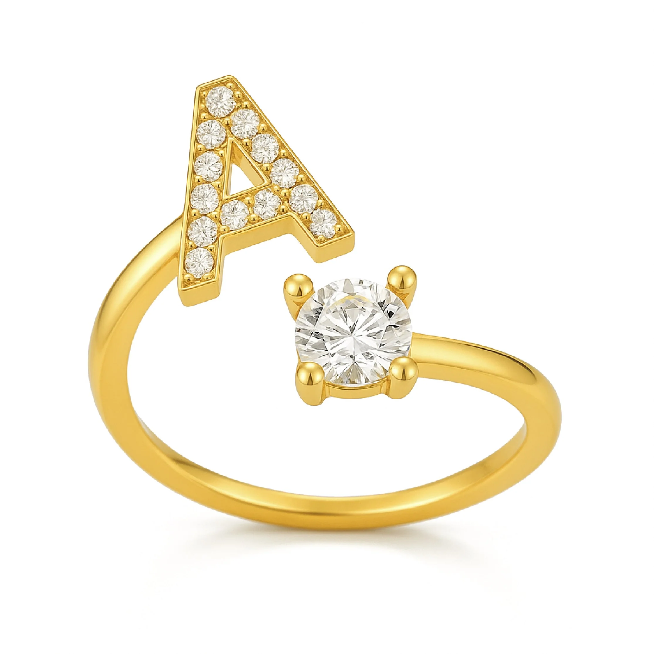 Zirkonia Buchstaben Ring - Image 2