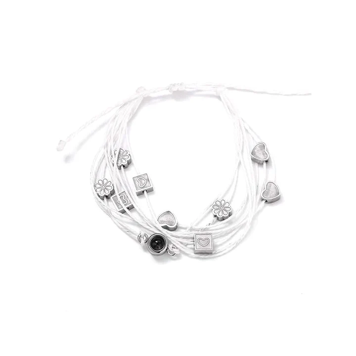 Personalisiertes Fotoarmband mit Liebesanhängern