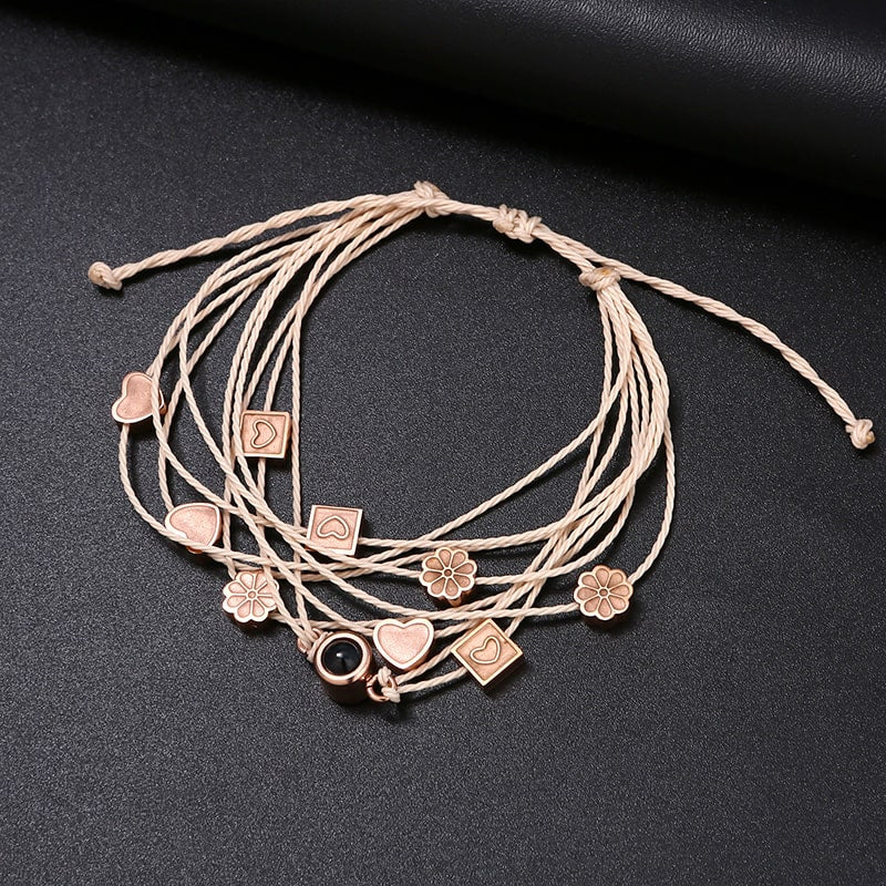 Personalisiertes Fotoarmband mit Liebesanhängern - Image 5