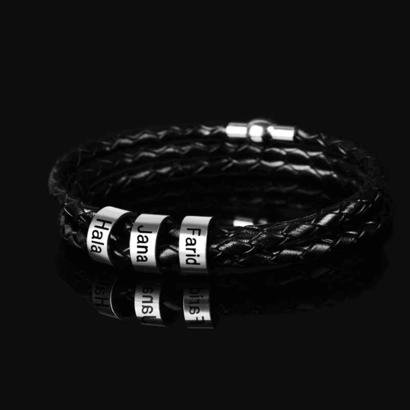 Personalisiertes Lederarmband mit Namensringen - Image 13