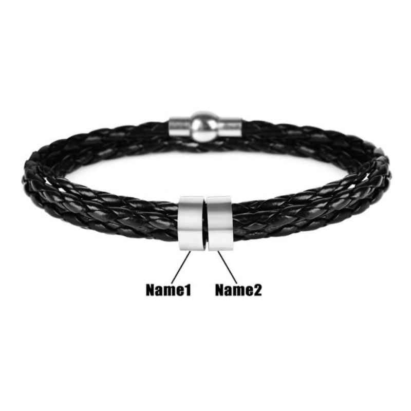 Personalisiertes Lederarmband mit Namensringen - Image 15