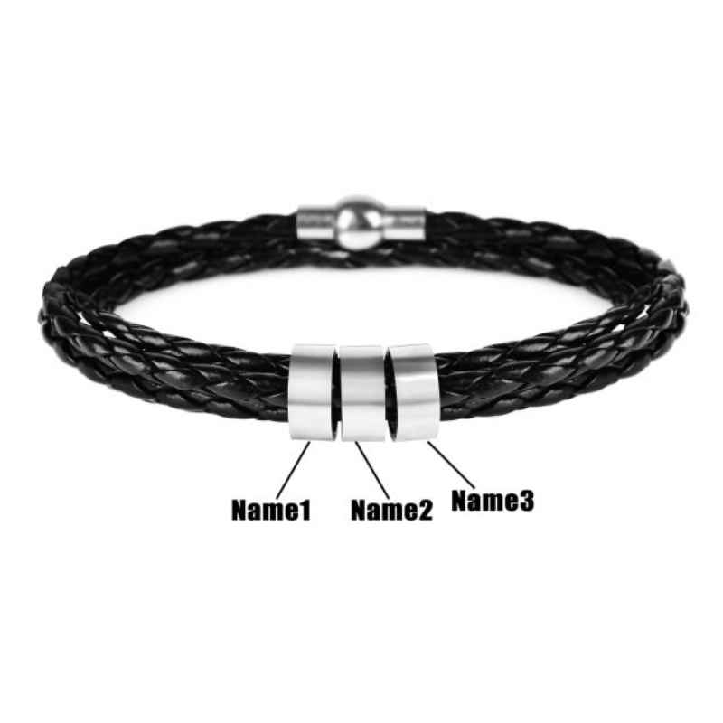 Personalisiertes Lederarmband mit Namensringen - Image 16