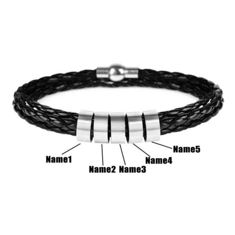 Personalisiertes Lederarmband mit Namensringen - Image 17