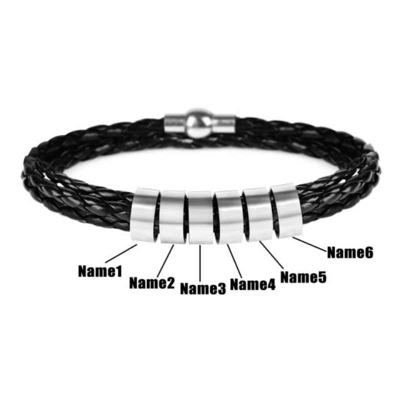 Personalisiertes Lederarmband mit Namensringen - Image 18