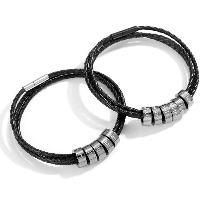 Personalisiertes Lederarmband mit Namensringen - Image 19