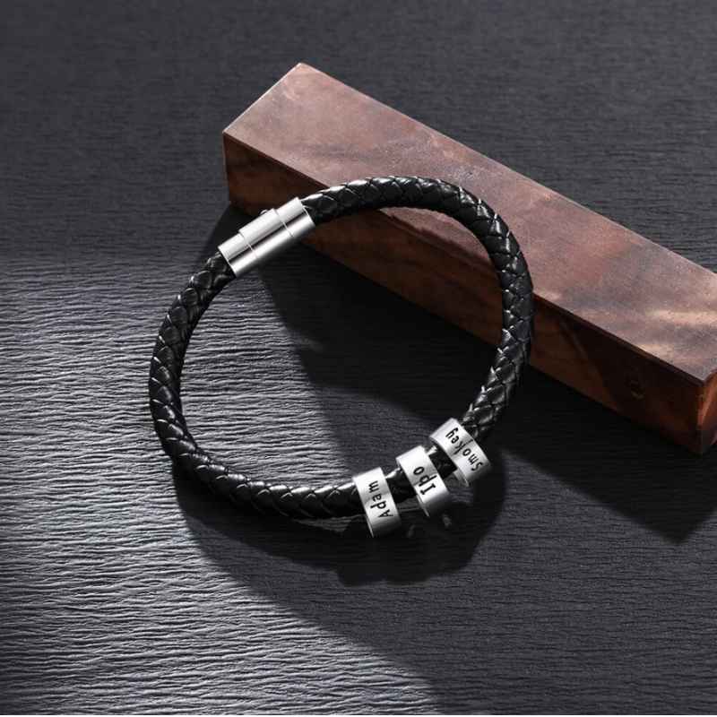 Personalisiertes Lederarmband mit Namensringen - Image 8