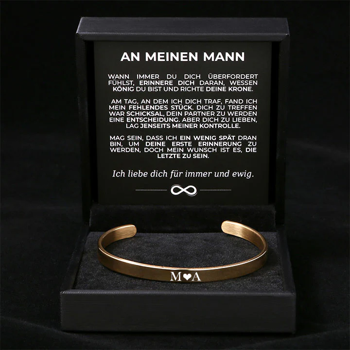 Personalisiertes Männer Armreif - "An meinen Mann"
