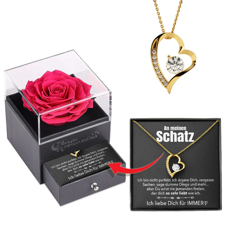 Rosenbox - Weißgold Ausführung Herz Halskette - An meinen Schatz - Image 14