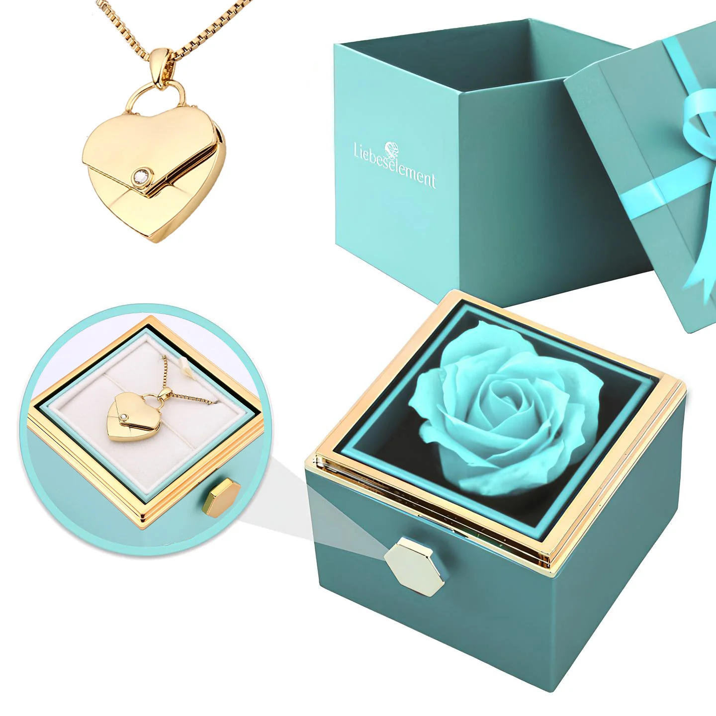 Rosenbox mit Herzkette mit Gravur - Image 10