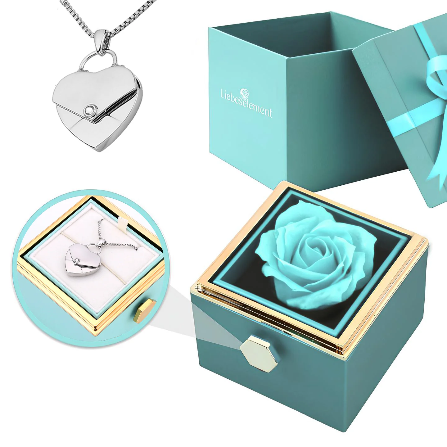 Rosenbox mit Herzkette mit Gravur - Image 11