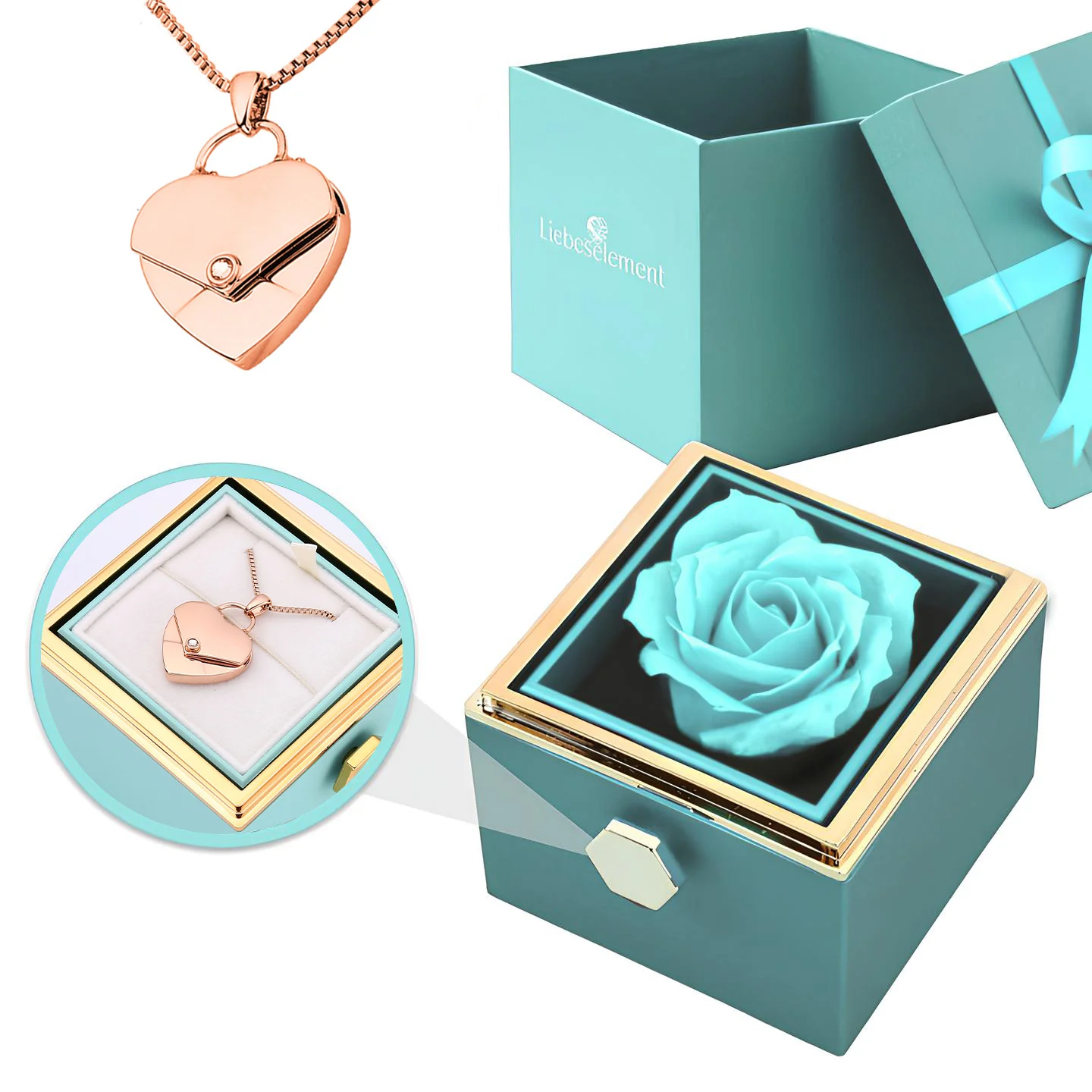 Rosenbox mit Herzkette mit Gravur - Image 12