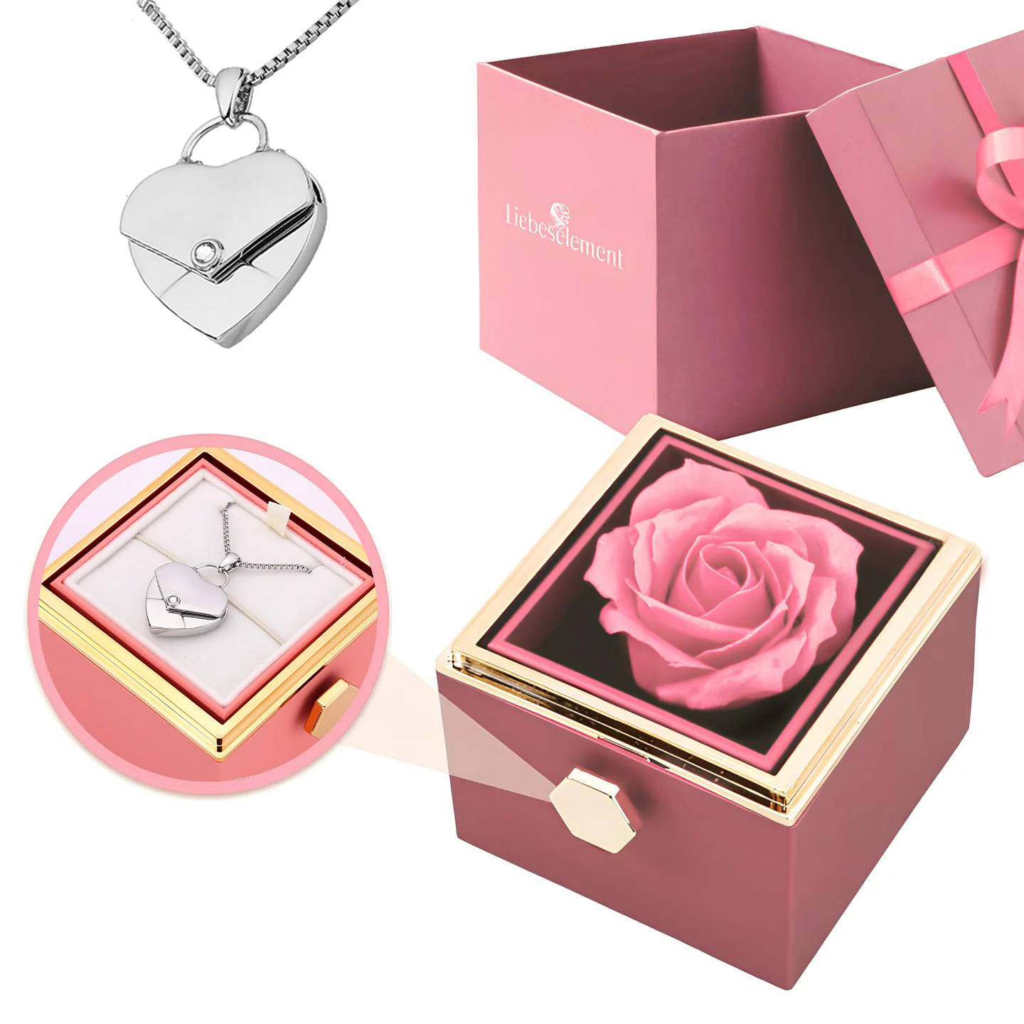Rosenbox mit Herzkette mit Gravur - Image 14