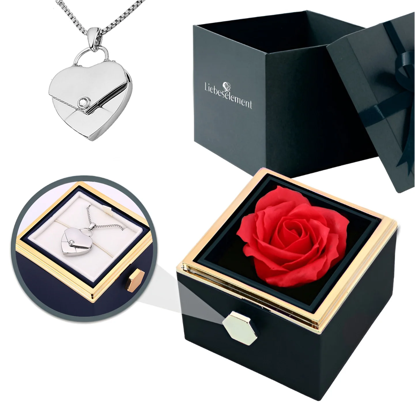 Rosenbox mit Herzkette mit Gravur - Image 17