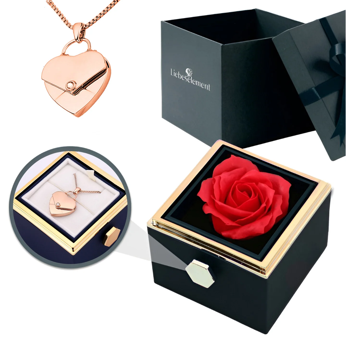 Rosenbox mit Herzkette mit Gravur - Image 18