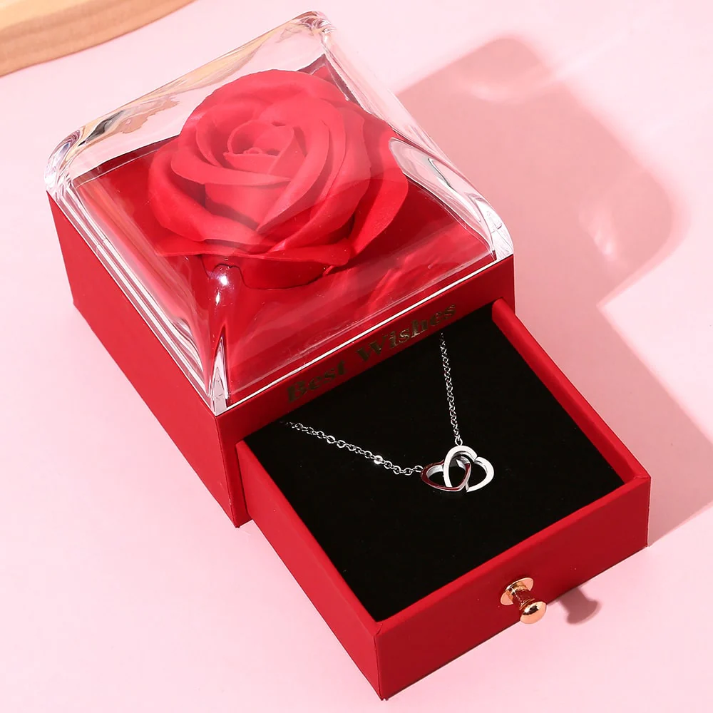 Ewige Rosenbox - Mit 14k Gravur-Doppelherzkette - Image 10