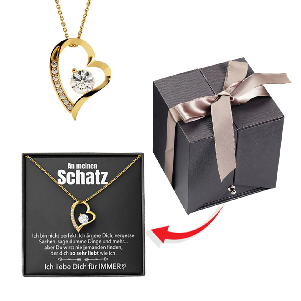 Rosenbox Schleife - Weißgold Ausführung Herz Halskette - An meinen Schatz - Image 13