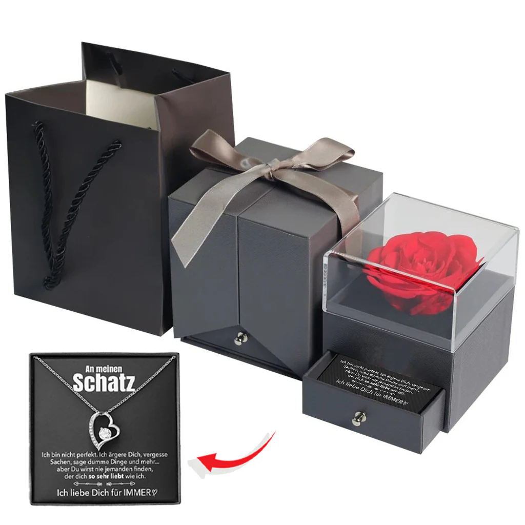 Rosenbox Schleife - Weißgold Ausführung Herz Halskette - An meinen Schatz - Image 15