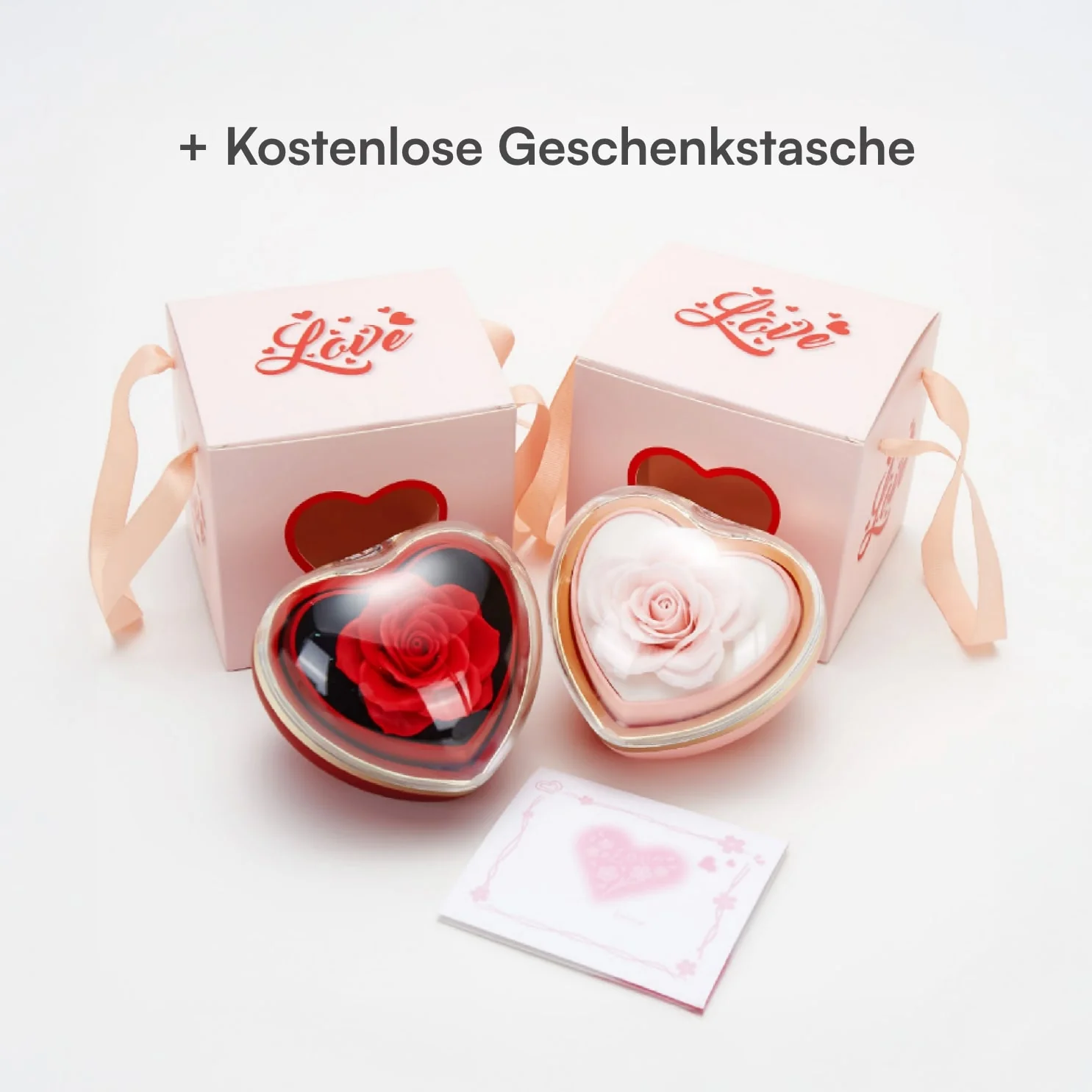 Rotierende Rosenbox - Mit Namensgravur Doppelherzkette - Image 2