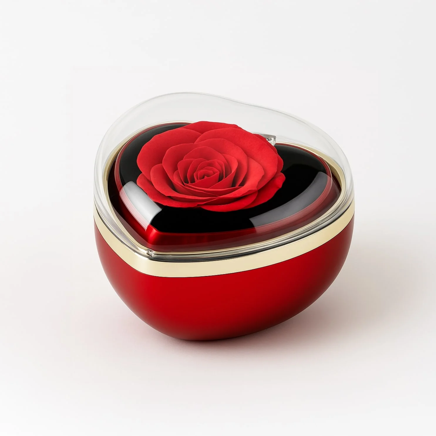 Rotierende Rosenbox - Mit Namensgravur Doppelherzkette - Image 5