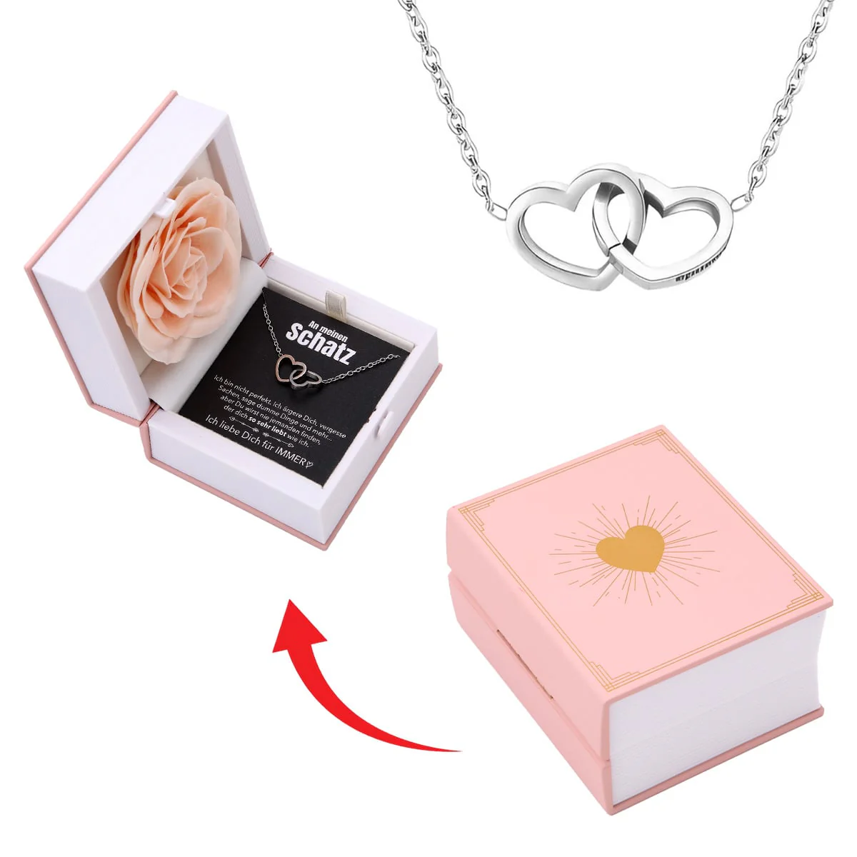 Buch Rosenbox mit Doppelherzkette - Image 11