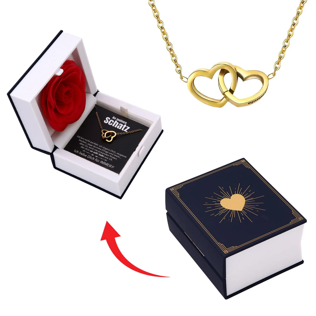 Buch Rosenbox mit Doppelherzkette - Image 13